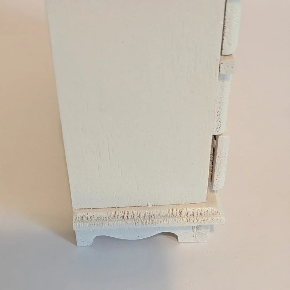 Dollhouse Furniture Baby Changing Table Dresser Upholstered White/Blue